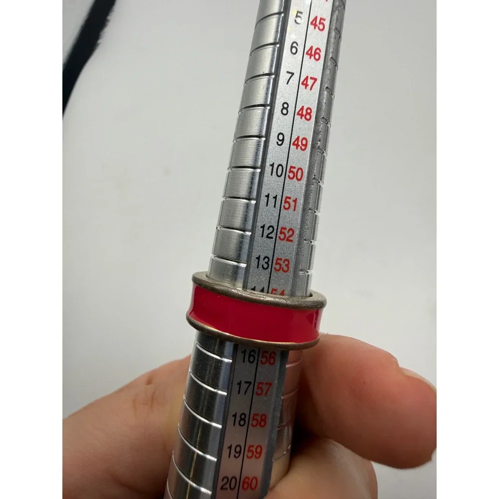Red Enamel Band Ring Minimalist Stackable Metal Band Size 7‎